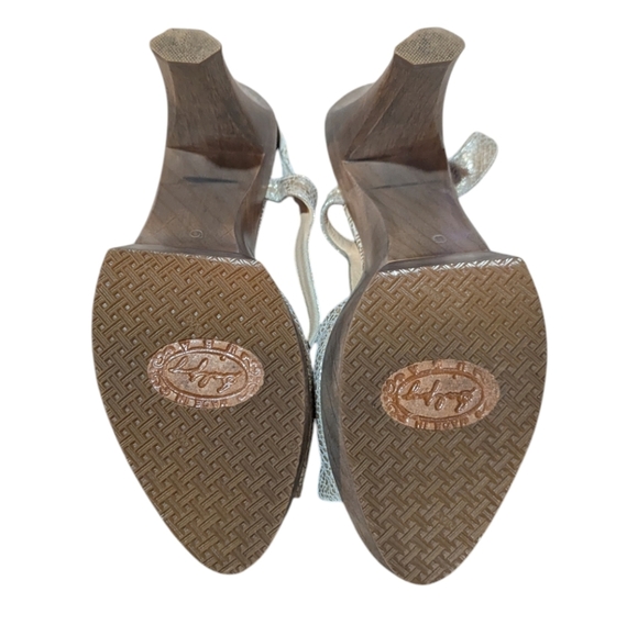 Salpy Platform Metallic Leather Sandal size 10 Made in USA - Picture 5 of 9